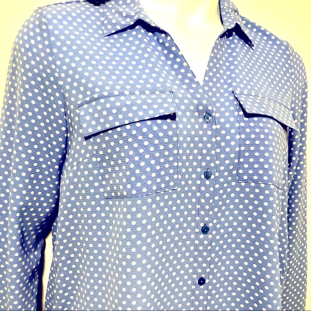Jones New York Signature Women’s Top Dot Dot Blue - Picture 3 of 17
